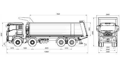 Самосвал SITRAK C7H 8×4 Углевоз 32 куб.м i=5,92
